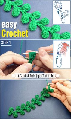 the instructions for crochet are shown here