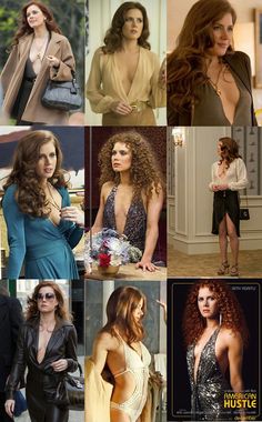 many different pictures of women in evening dresses and one woman with long hair wearing sunglasses