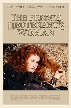 the french leutenant's woman movie poster with an image of a woman laying