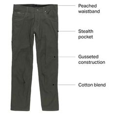 The Kuhl Revolvr Pant works just as well in the office environment as it does on local trails or climbing crags thanks to its comfortable durable cotton blend fabric. A hint of nylon only increases the durability of the pants when you're bushwhacking through the brush, and a more relaxed fit with articulated knees and inseam gusset keep your legs mobile when you're climbing a new route, so ditch the tube and get outside. Urban Style Cotton Work Pants For Outdoor, Functional Cotton Cargo Pants For Outdoor, Functional Cotton Cargo Pants For Outdoor Activities, Casual Climbing Pants With Pockets, Cotton Pants With Functional Pockets, Midweight Cotton Cargo Pants With Straight Leg, Midweight Cotton Cargo Pants With Hip Pockets, Midweight Cotton Straight Leg Cargo Pants, Midweight Straight Leg Cotton Cargo Pants