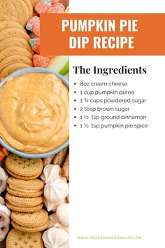 pumpkin pie dip recipe with ingredients