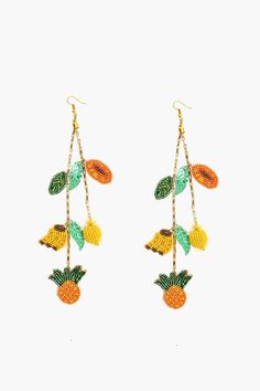 Fruits Hanging Beaded Earrings – America & Beyond Vegetable Earrings, Fruit Shapes, Beaded Fruit, Animal Print Jumpsuit, Hanging Beads, Fruit Earrings, Different Fruits, Sweet Escape, Unique Accessories