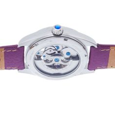 Band Color: Purple Genuine Leather; Band Width: 18mm near case; 16mm near clasp/buckle; Bezel Color: Silver; Case: Silver + Circle-Shaped; Case Finish: Polished + Stainless Steel; Case Thickness: 13mm; Case Width: 37mm; 41mm with Crown; Clasp / Buckle: Strap Buckle; Dial: White + Analog; Hand Color: Silver; Movement: Chinese + Automatic; Time Zones: Single; Water Resistance: 5 ATM.specs:Case Case Size:37Case Thickness:13 mmCase Material:Stainless SteelCase Shape:RoundCase Back:TransparentBand Ba Silver Circle, Time Zones, Polished Stainless Steel, Circle Shape, Ladies Watch, White Dial, Leather Band, Hand Coloring, Color Purple