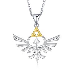 PRICES MAY VARY. Gifts for Zelda lovers anime fan. Great designed for fans, cosplay, hip-hop, costume party. 【PENDANT SIZE】The size of the pendant is 1.02*0.82 inches(26.0mm*21.0mm). The length of chain is 20+2 inches. Weight of pendant: 5g. 【MATERIAL】Made of white-gold-plated eco-friendly brass. Nickel free, lead free, cadmium free and hypoallergenic, safe for sensitive skin. 🎁 GIFT CHOICE 🎁 Comes with HELORET Jewelry gift box. Jewelry always as great present giving for Women, Granddaughter, Game Jewelry, Gift Box Jewelry, Anime Jewelry, Box Jewelry, Valentines Jewelry, Christmas Gifts For Women, Big Heart, Fashion Jewelry Necklaces, Jewelry Gift Box