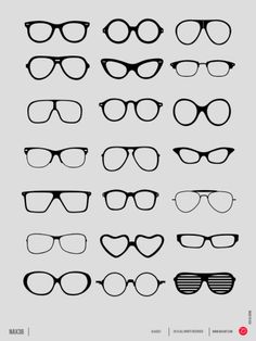 the silhouettes of glasses with different shapes and sizes