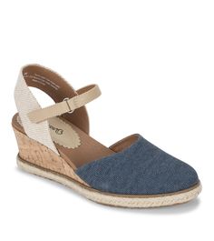 Ocean - Navy Blue Canvas - Hero Closed Toe Wedges, Toe Loop Sandals, Wide Width Sandals, Colored Sandals, Blue Wedges, Cold Weather Boots, Favorite Shoes, Wide Calf Boots, Cute Style