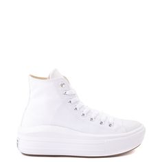 Womens Converse Chuck Taylor All Star Hi Move Platform Sneaker - White | Journeys New Street Style, Monochrome Fashion, Star Sneakers, Womens Athletic Shoes, Unisex Shoes, Platform Sneaker, Converse Chuck Taylor All Star, Womens Converse, Platform Sneakers