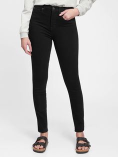 High Rise True Skinny Jeans with Secret Smoothing Pockets with Washwell™ | Gap Fall Capsule Wardrobe, Wardrobe Outfits, Pocket Jeans, Black Skinnies, High Rise Jeans, Winter Style, High Jeans, Stretch Jeans, Denim Wash