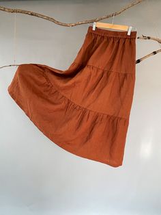 "Absolute go-to long skirt made with soft linen, charming and comfortable. This fantastic tiered&ruffled skirt will add more feminine look to your outfit. It swings with your movement and the linen fabric makes it more airy and flowy. -100% Linen -Tiered and ruffled -High waist with elastic band -Two welt pockets - Ankle length - Listing Colors: Natural, Terracotta, Penn Blue, Taupe, Military Green and Black. Please provide your natural waist and your height in the note to seller box. Don't Ruffled Long Skirt, Tiered Long Skirt, Long Tiered Skirt, Long Linen Skirt, Skirt Tiered, Skirt Linen, Eid Gift, Cotton Slip, Blazer Set