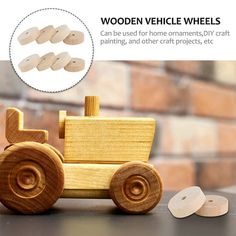 wooden vehicle wheels are used for home ornaments, diy crafts and other craft projects