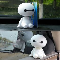 PRICES MAY VARY. Product_Description: Cute White funny Bobblehead a plastic robot doll figurine for vehicles interior decoration ornament., while in car's motion, it shakes the head up and down with the spring attached inside the head. Good for decorating your car and homes. Ideal for Car, home, working place casual use, gifts, and collections., computer, laptop desk, or in the bedroom, TV room Desks. cars, decorations, and ornaments, that makes the environment adorable. Desk Stuff, Dashboard Car, Kawaii Toys, Baymax, Car Ornaments, Car Decoration, Big Hero 6, Disney Quotes, Big Hero