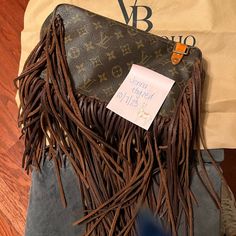 Purchased From The Vintage Hobo Who Recreates Louis Vuitton Handbags With Fringe Design. There Is A Tear Where The Zipper Is As Shown In Photos. Louis Vuitton Vintage, Bags Louis Vuitton, Vintage Louis Vuitton, Louis Vuitton Bags, Vuitton Handbags, Louis Vuitton Handbags, The Vintage, Louis Vuitton Bag, Bag Lady