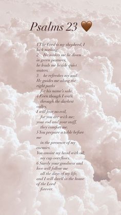 a poem written in the clouds with a heart above it