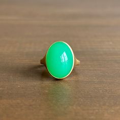 Darker Oval Chrysoprase Cast Ring – Meeka Fine Jewelry Cast Rings, Newport Ri, Green Hues, Gift Card Shop, Bracelet Gift, Ring Necklace, Beautiful Things, Newport, Jewelry Care