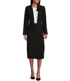 Preston & York Liza Bistretch Notch Collar Long Sleeve Jacket | Dillard's Formal Stretch Blazer With Long Sleeves, Elegant Stretch Blazer With Long Sleeves, Elegant Stretch Long Sleeve Blazer, Elegant Long Sleeve Stretch Blazer, Stretch Business Blazer With Long Sleeves, Stretch Long Sleeve Blazer For Business, Stretch Blazer For Business, Stretch Notch Lapel Blazer For Fall, Fall Stretch Blazer With Notch Lapel