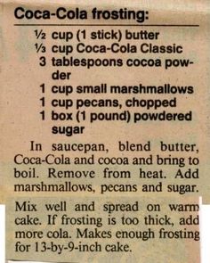 an old recipe for cold cocoa frosting