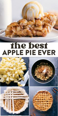 the best apple pie ever is in this collage