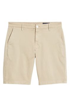 A comfy stretch-cotton blend brings all-day comfort to these closet-staple shorts with a slightly tapered leg opening and clean trouser look. 9 1/2" inseam; 19" leg opening; 9 1/2" front rise; 15 1/2" back rise (size 29) 97% cotton, 3% polyurethane Machine wash, tumble dry Imported Cotton Bermuda Shorts For Business Casual, Cotton Shorts With Welt Pockets And 5-inch Inseam, Business Casual Cotton Shorts With Short Legs, Fitted Cotton Bermuda Shorts For Business Casual, Classic Cotton Shorts For Business Casual, Spring Cotton Bermuda Shorts For Business Casual, Cotton Shorts For Business Casual, Business Casual Bermuda Cotton Bottoms, Business Casual Bermuda Cotton Shorts