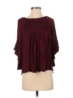 Ella Moss 3/4 Sleeve Blouse Size: Small Tops - used. 97% RAYON, 3% SPANDEX | Ella Moss 3/4 Sleeve Blouse: Burgundy Tops - Size Small Spring 3/4 Sleeve Rayon Blouse, Spring Rayon Blouse With 3/4 Sleeves, Fall 3/4 Sleeve Rayon Tops, Fall Rayon Tops With 3/4 Sleeves, Rayon Tops With 3/4 Sleeves For Fall, Casual Rayon Tops With 3/4 Sleeves, Burgundy Top, Ella Moss, Small Tops