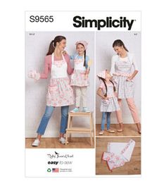 Apron PatternSIMPLICITYSize: XS - LPaper Pattern Mother Daughter Apron, Apron Pattern, Apron Sewing Pattern, Childrens Aprons, Knee Length Skirts, Sew Ins, Sewing Aprons, Paper Sewing Patterns, Aprons Patterns