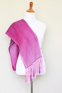 Hand woven scarf in purple and pink shades. Perfect #gift for her! This woven scarf drapes perfectly and very nice to touch! The color changes are very smooth. Measures: L: ... #kgthreads #accessories #cozy #fall #fashion #gradient #unisex #women #wrap Pink Woven Scarf, Pink Spring Scarves, Hand Woven Scarf, Ombre Scarf, Purple Pink Color, Woven Scarf, Handwoven Scarf, Woven Scarves, Pink Shades