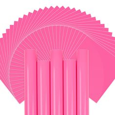 six pink colored paper sheets with different sizes and shapes