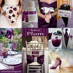 purple and white wedding theme with flowers