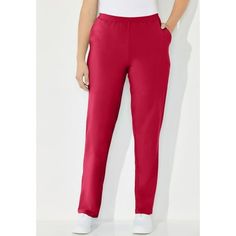 Catherines Women's Plus Size Suprema Pant .This timeless pull-on Suprema pant is made for all-day comfort and ease. FABRIC: Our famous Suprema is premium quality cotton loved for its stretch and durability. Soft to the touch, the fabric is designed to retain its shape and color wash after wash. FIT: An easy, comfortable design that skims the body from hip to hem. Covered elastic waist. Pockets. Straight leg. No closure, easy pull-on style. 95% Cotton, 5% Spandex Machine Wash Imported Plus Size S Plus Size Petite, No Closure, Comfortable Design, Elastic Waist, Premium Quality, Straight Leg, Spandex, Plus Size, Elastic