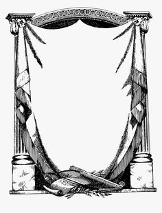 an old fashioned drawing of a decorative arch