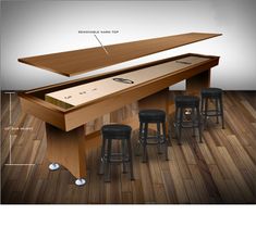 an image of a pool table with stools around it and instructions on how to install