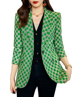 Description: Look great, feel wonderful and sophisticated, wearing this fine fashion, stylish plaid design multicolor professional business style blazer jacket. An excellent choice for your formal and semiformal dress outfits, and as well as, coordination with your business casual and pant outfits. Wear it to work, business meetings, special events, and much more! Details: CAROLINE Design Collection Women's Elegant Stylish Fashion Office Business Casual Professional Style Woven Plaid Blazer Jack Office Lady Long Sleeve Blazer For Business Meetings, Long Sleeve Blazer For Business Meetings, Long Sleeve Office Style Blazer For Business Meetings, Fall Blazer For Business Meetings, Fall Office Lady Blazer For Business Meetings, Spring Formal Plaid Blazer, Spring Tailored Plaid Blazer, Tailored Plaid Blazer For Spring, Plaid Long Sleeve Blazer For Business Casual