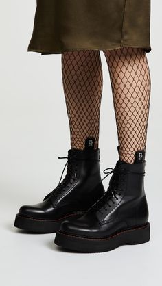 R13 Platform Combat Boots | SHOPBOP R13 Boots, Boots Street Style, Black Friday Shoes, Platform Combat Boots, Doc Marten Oxford, Denim Branding, Motorcycle Boots, Thick Heels, Rubber Heels