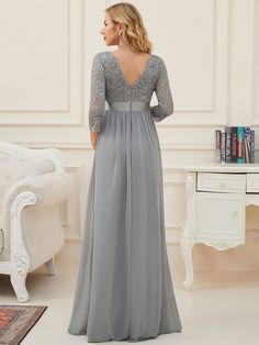 This Dress is fashionable for every occasion. the dress is made-to-order by professional tailors. You can choose from 50 colors, Regular sizes 2 to 16 and plus sizes 14w to 26W. Custom size is also available. Fitted A-line Dress For Mother Of The Bride, Fitted A-line Evening Dress For Mother Of The Bride, Elegant A-line Evening Dress For Mother Of The Bride, Formal Dress With Fitted Bodice And Back Zipper, V-neck Evening Dress With Back Zipper For Wedding, Fitted A-line Bridesmaid Dress For Formal Occasions, Elegant Empire Waist Bridesmaid Dress For Party, Elegant Maxi Dress For Mother Of The Bride, Fitted V-neck Maxi Dress For Mother Of The Bride