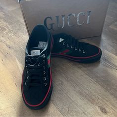 Gucci Gym Shoes Worn A Couple Times Comes With Box And Dust Bag Size 37 Gucci Gym Shoes, Black Gucci Shoes, Shoes Gucci, Gym Shoes, Gucci Black, Black Sneakers, Gucci Shoes, Womens Shoes Sneakers, Sneakers Fashion