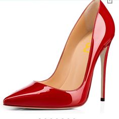 Brand New! Super Sexy!! Red Sleek Heels For Evening, Sleek Red Heels For Evening, Red Pointed Toe Heels With 4-inch Heel, Bold Closed Toe Heels With Red Sole, Bold Red Closed Toe Heels, Bold Red Heels For Evening, Bold Red Evening Heels, Sleek Red Pointed Toe Heels, Bold Red Heels With Red Sole