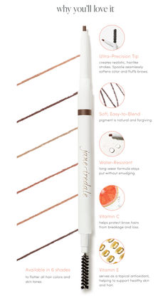 Our PureBrow® Precision Pencil works perfectly for defining the shape of your brows and filling them, in a natural-looking way. With it's ultra-fine tip, it allows you to expertly and precisely shape the brows by mimicking small hair-like strokes. Shape Of You