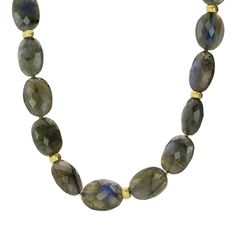 Barbara Heinrich Oval Labradorite Beaded Necklace | Quadrum Gallery Ring Spacer, All Band, Yellow Gold Necklace, Labradorite Beads, Birthstone Gifts, Spring Fling, Rochester Ny, Toggle Clasp, Chain Pendants