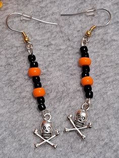 My Halloween earring. Get the spirit going! Novelty Orange Earrings For Halloween, Fun Black Jewelry For Halloween, Fun Black Halloween Jewelry, Fun Orange Earrings For Halloween, Fun Orange Halloween Earrings, Halloween Orange Nickel-free Earrings, Nickel Free Orange Halloween Earrings, Orange Dangle Earrings For Halloween, Nickel-free Orange Earrings For Halloween