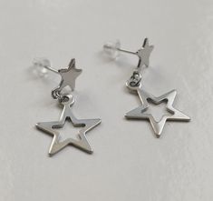 Star Earrings Y2k, Y2k Charm Necklace, Stainless Steel Star Charm Earrings For Gift, Star-shaped Stainless Steel Earrings For Gifts, Stainless Steel Star Charm Earrings Gift, Stainless Steel Star Earrings For Gifts, Star Shaped Stainless Steel Earrings For Gifts, Y2k Star Clothes, Stars Earrings