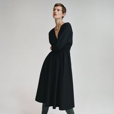 Condition: Brand New With Tags! Step Out In Style! Feel Free To Bundle Up Other Items In My Closet. Casual Black V-neck Dress For Fall, Zara A-line Maxi Dress For Fall, Black Midi V-neck Dress For Daywear, Fitted Black V-neck Dress For Daywear, Chic V-neck Dress For Fall Daywear, Black V-neck Dress For Workwear In Fall, Black V-neck Dress For Fall Workwear, Black V-neck Dress For Work In Fall, Black Chic V-neck Dress For Fall