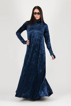 Turtleneck Velvet Dress is the perfect dress for special occasions. It features a loose fit with extra long sleeves and is made from gentle and soft velvet silk. Velvet Long Dress, Long Velvet Dress, Velvet Dress Long, Turtleneck Dress, Silk Dress Long, Extra Long Sleeves, Turtle Neck Dress, Spring Summer Dress, Soft Velvet