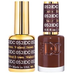 DND DC Gel Duo - Walnut Brown #052 0.6 oz 18 mL DC represents our premium gel polish with superior pigmentation and coverage. DC gel polish lasts for up to 3 weeks with no chipping or peeling, and soaks completely off in only 10 – 15 minutes. Walnut Brown Nail Polish, Overlay Nails, China Nails, Maroon Nails