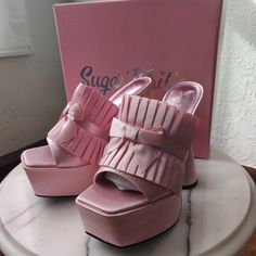 New With Box Sugar Thrillz Her Majesty Satin Mules Size 9m. All Sales Are Final. Sugar Thrillz Shoes, Sugar Thrillz, Girl Themes, Soft Girl, Shoes Women Heels, Shoes Heels, Satin, Women Shoes, Heels