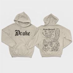 Vintage Drake Tshirt, Drake Graphic Tee, Drake Double Side Hoodie Drake Graphic Tee, Drake Tshirt, Cool Hoodies Designs, Drake Hoodie, Am Album, Monkey World, Alien Shirt, Band Hoodies, Cool Hoodies