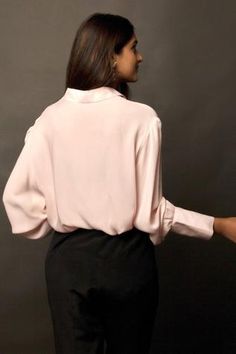 Shop for Jasmine Bains Pink Cupro Georgette Cuff Sleeves Shirt for Women Online at Aza Fashions Powder Pink, Full Sleeves, Shirt For Women, Pink Shirt, Collar And Cuff, Cuff Sleeves, Aza Fashion, Button Placket, Full Sleeve