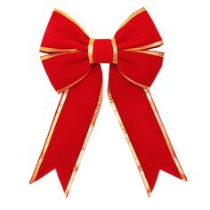 Set the Holiday scene with the bold and beautiful Red 18 in. Outdoor Structural Bow! This Red bow made with outdoor safe velveteen ribbon is perfect for decorating your home, accenting wreaths and garland, or adorning lamp-posts. With a wire mesh interior, this bow holds its shape and can be easily manipulated for a truly 3D appearance that maintains its shape all season. The neatly stitched gold accents add a crisp, finished appearance. Holidynamics Holiday Lighting Solut 24-in Bow Christmas De Giant Bow, Lamp Posts, Bow Christmas, Wreaths And Garlands, Bold And Beautiful, Velvet Bow, Holiday Lights, Holiday Decor Christmas, Red Bow