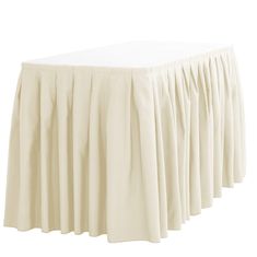 PRICES MAY VARY. 100% Polyester Brand: LTC Linens Size: 17 ft. long by 29 inches high Made of durable and wrinkle-resistant 100% polyester. Our 17 ft. Accordion Pleat Polyester Table Skirt can be used on a variety of tables, but this skirt will fully wrap a 6 ft. rectangular or a 72 inch round table. It features a Velcro strip running the entire length of the skirt interior top, so attaching the skirt to a table is quick and easy with skirt clips (not included), no attaching pins are necessary. Table Top Covers, Wrinkled Clothes, Minimize Wrinkles, Table Skirt, Long Table, Rectangular Table, Round Table, Table Linens, A Table