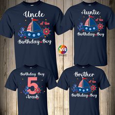 Nautical⚓ THIS LISTING IS FOR ONE SHIRT ONLY DIRECT TO GARMENT PRINTING How to order: Select Size. Select Shirt Color. Name & Age of the Birthday Boy Please Select Name: (for Ex. Mommy, Daddy, Brother, Sister, Etc.) To order multiple shirts you will need to repeat this process and add it to your cart, then you can checkout all at the same time. We use first Quality T shirt pre-shrunk cotton. WE STRONGLY RECOMMEND TO TAKE A LOOK AT THE CHART SIZE FOR SIZE INFORMATION ✔The print is for the FRONT O Casual 4th Of July Birthday T-shirt, Casual T-shirt For 4th Of July Birthday, Casual Blue Birthday Tops, Blue Pre-shrunk Shirt For Birthday, Casual Blue Tops For Birthday, Blue Shirt For Summer Birthday, Blue Summer Birthday Shirt, Blue Top For Summer Birthday, Yacht Birthday