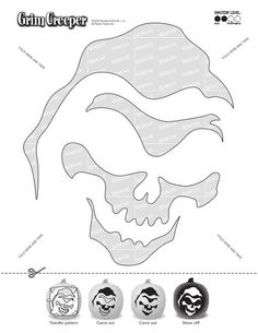 paper cut out of a pirate's skull with four different colors and sizes to choose from