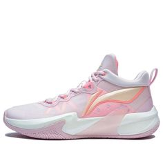 Li-Ning Superlight Speed 1 'White Pink' ABAS041-2 Pink Nike Basketball Shoes, Cool Volleyball Shoes, Pink Volleyball Shoes, Cute Volleyball Shoes, Colorful Volleyball Shoes, Volleyball Shoes Womens, Wade All City 11, Shoes For Volleyball, Vball Shoes